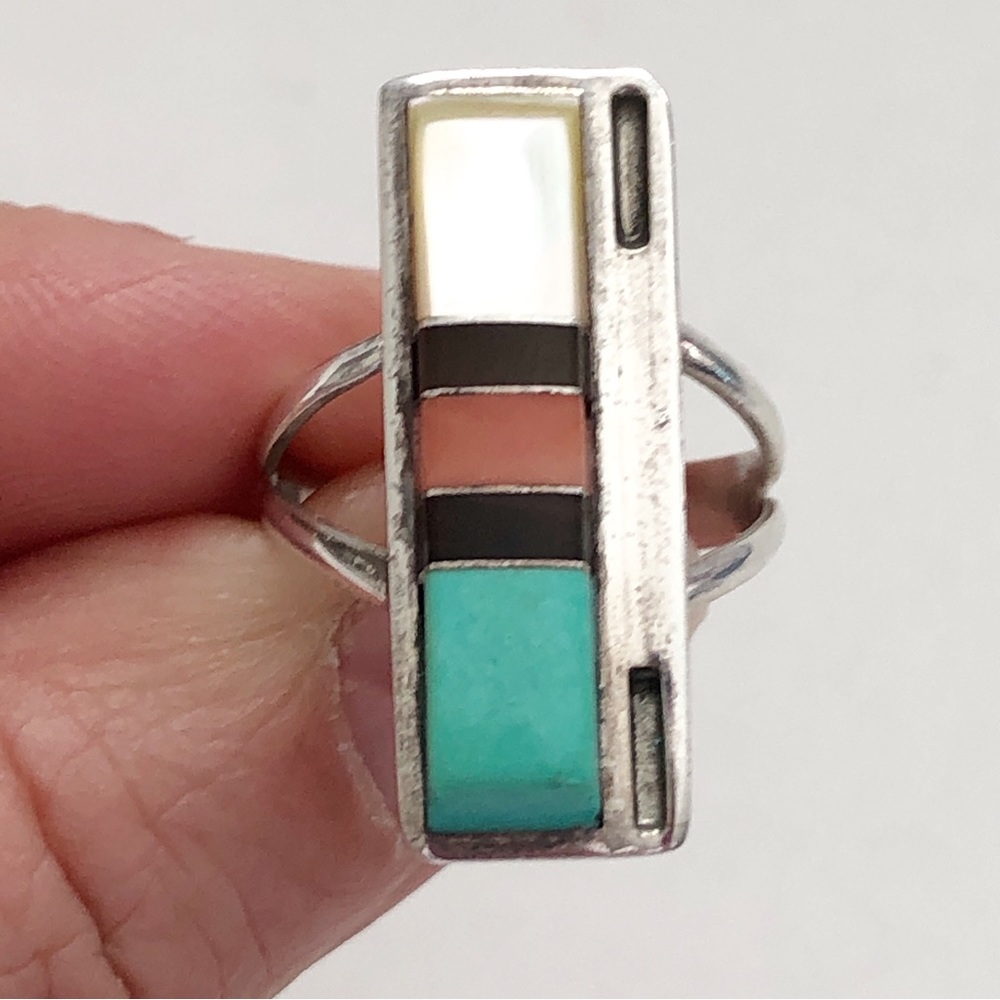 Vintage Martin & Esther Panteah Zuni Turquoise On… - image 2